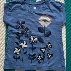 Tea Collection Blue Floral Short Sleeve Tee